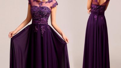 Purple lace wedding dresses