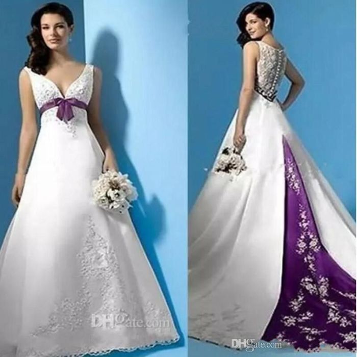 Purple wedding royal white dresses dress plus size queen gown saved