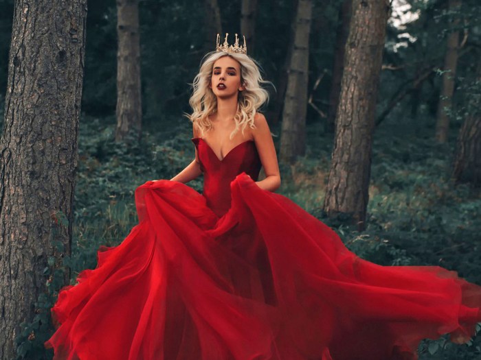 Red dress for a wedding guest