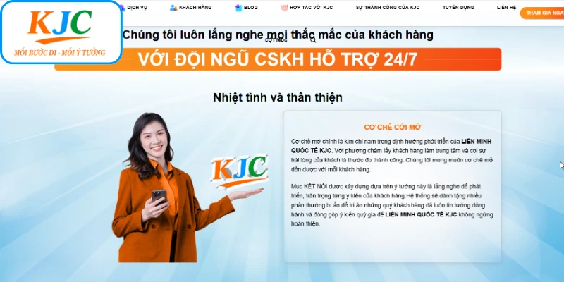 Dịch vụ hỗ trợ khách hàng KJC chuyên nghiệp 24/7